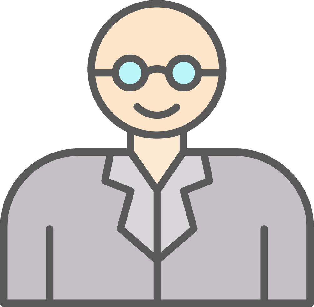 Professor Line Filled Light Icon vector