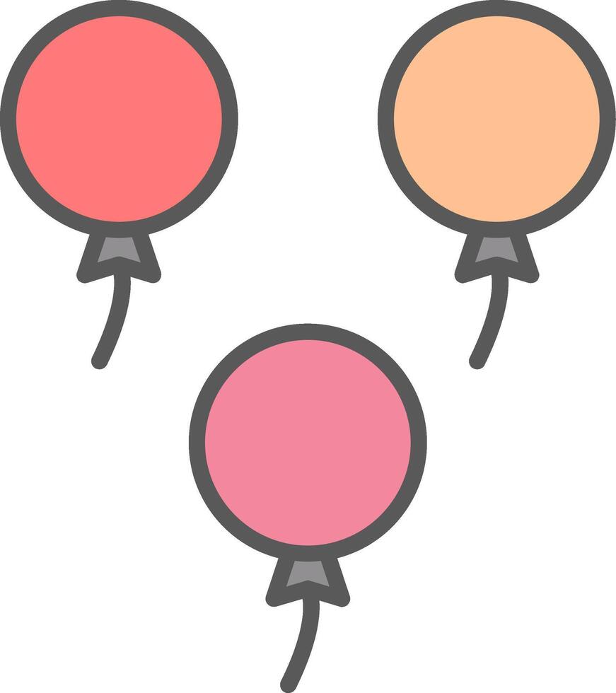 Balloons Line Filled Light Icon vector