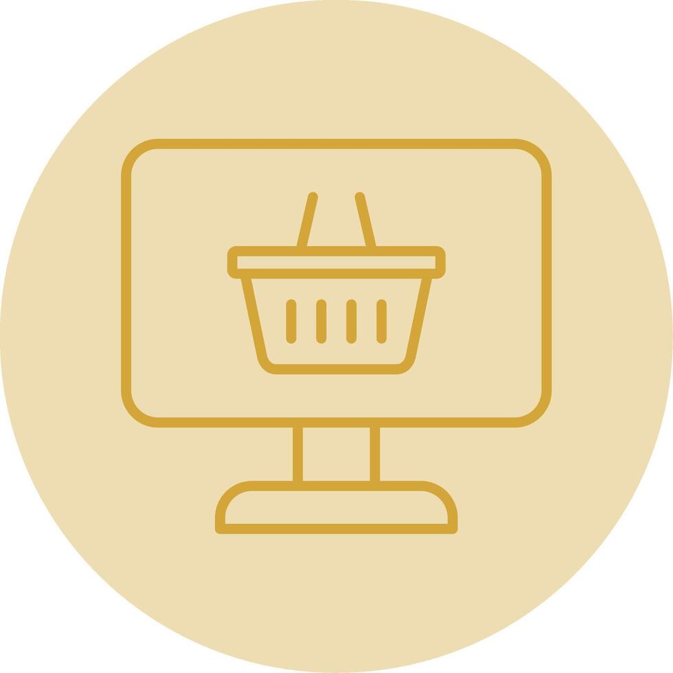 OnLine Yellow Circle Shop Line Yellow Circle Icon vector