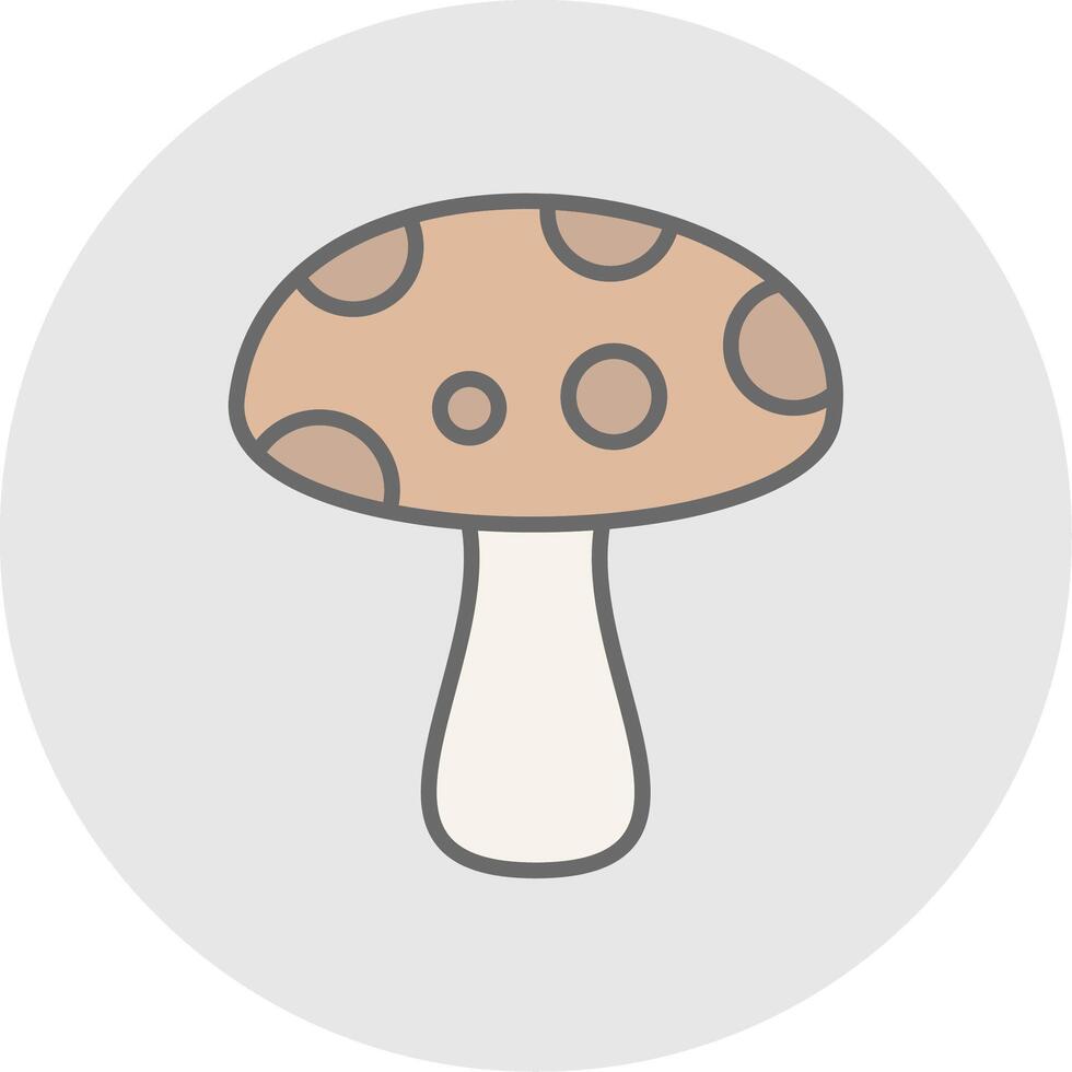 Mushroom Line Filled Light Icon vector