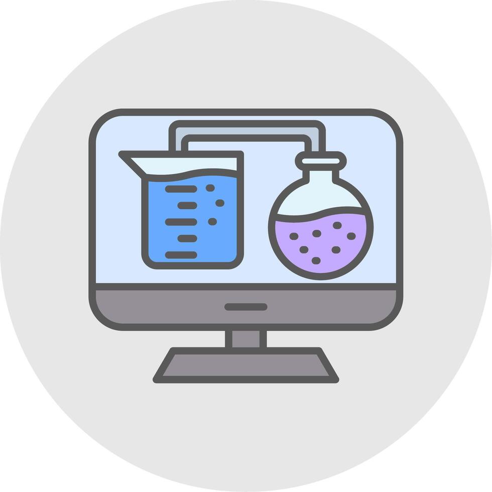 Flask Line Filled Light Icon vector