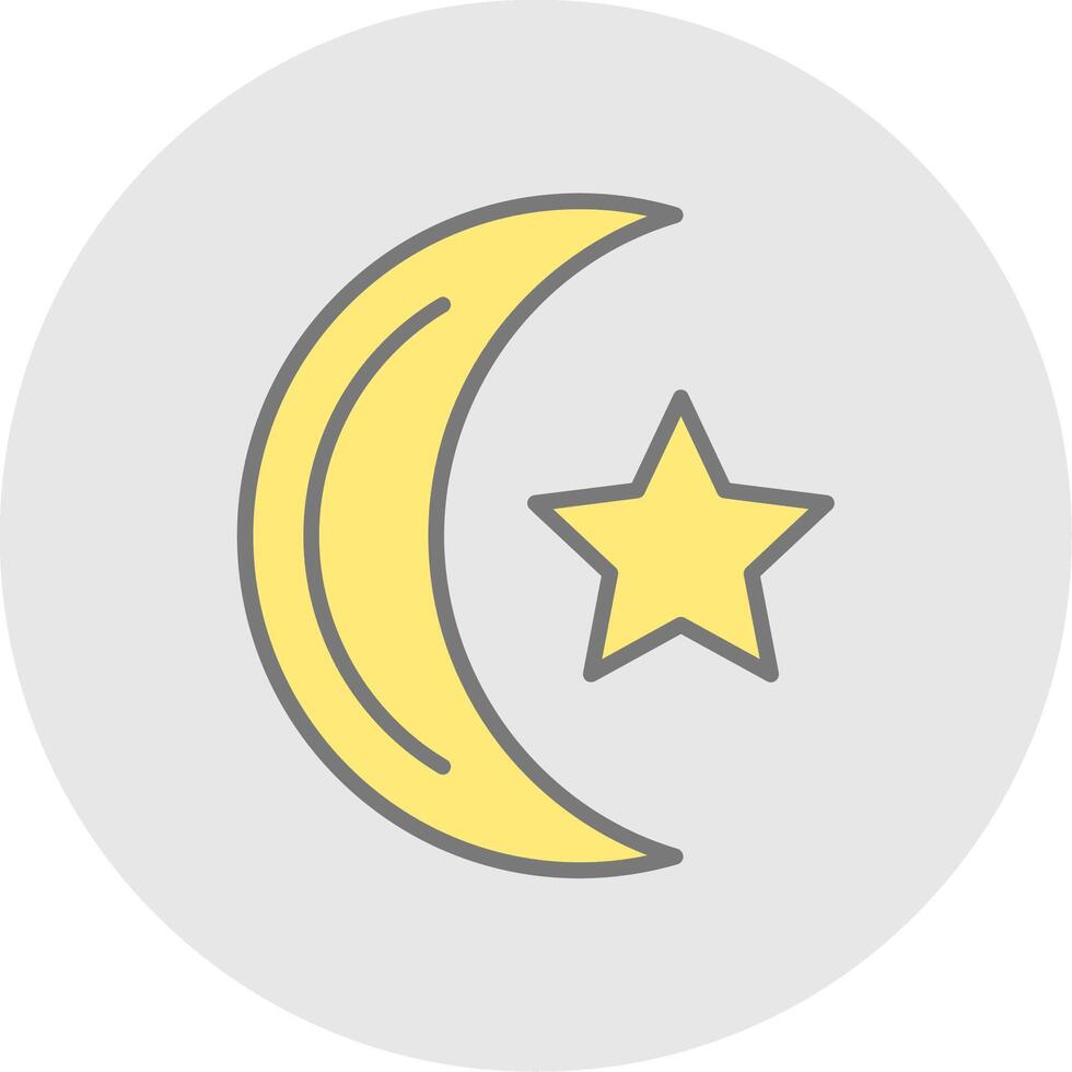 Moon Line Filled Light Icon vector