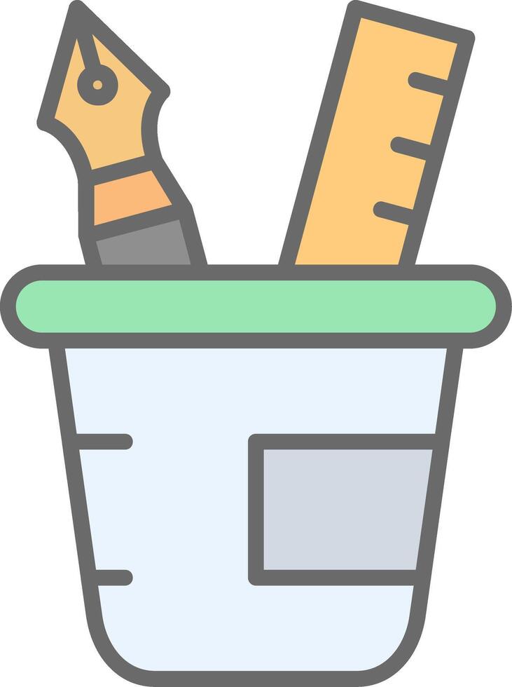 Pen Line Filled Light Icon vector