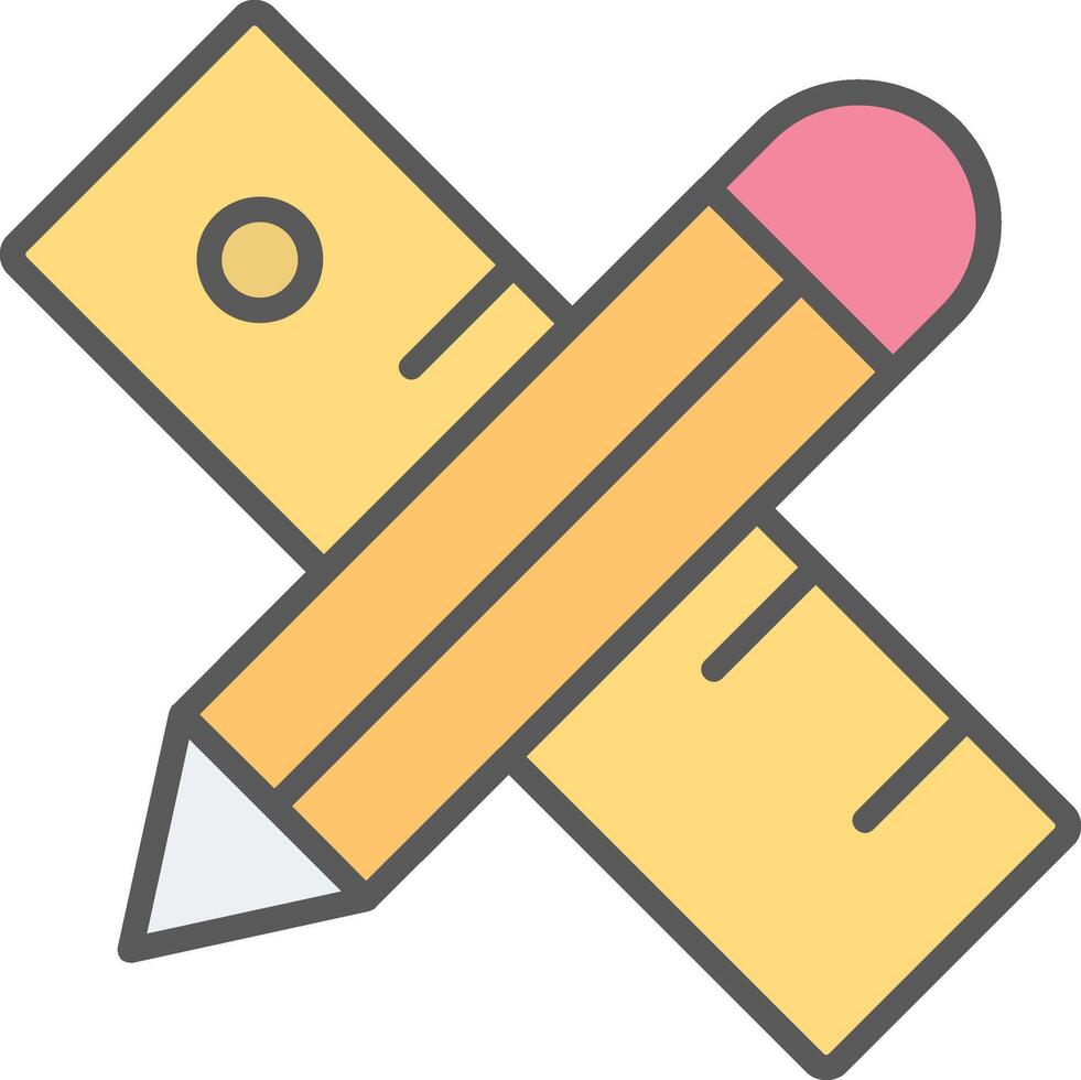 Pencil Line Filled Light Icon vector