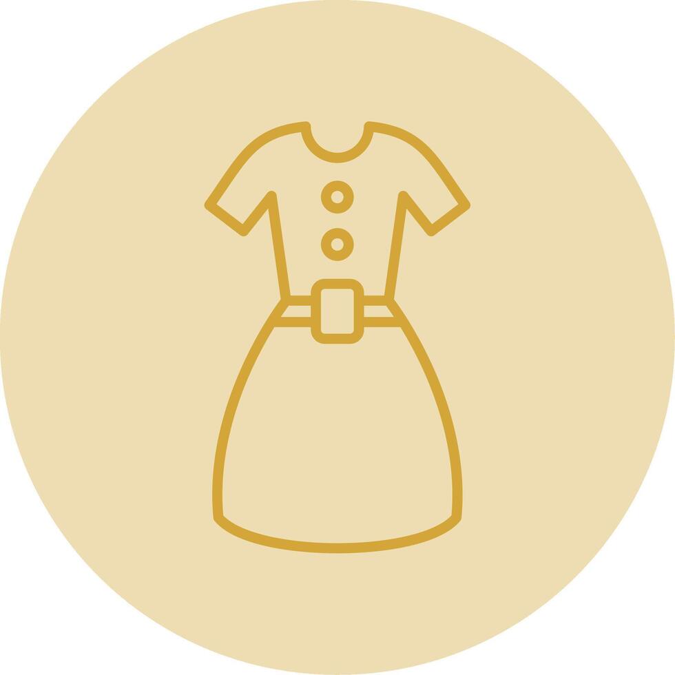 Dress Line Yellow Circle Icon vector