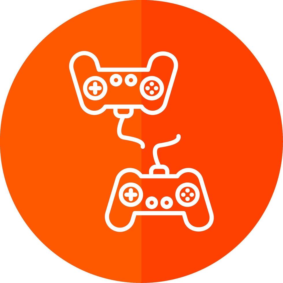 Player Versus Player Line Red Circle Icon vector