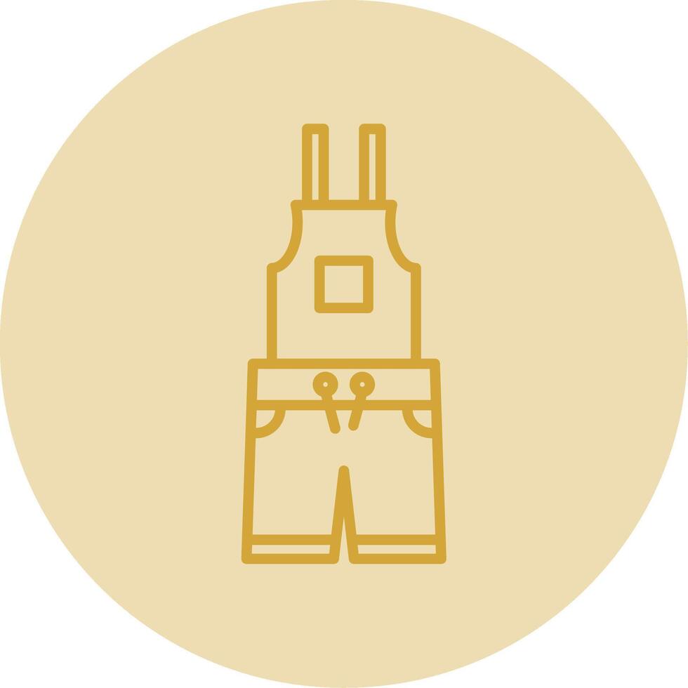 Dungarees Line Yellow Circle Icon vector
