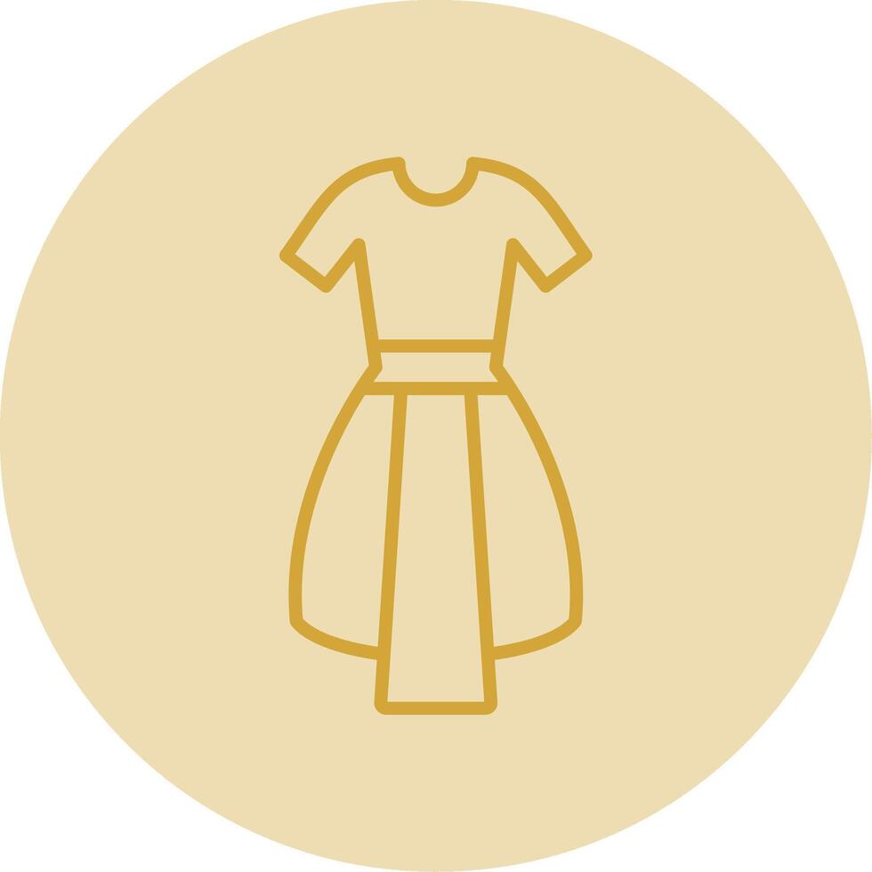 Dress Line Yellow Circle Icon vector