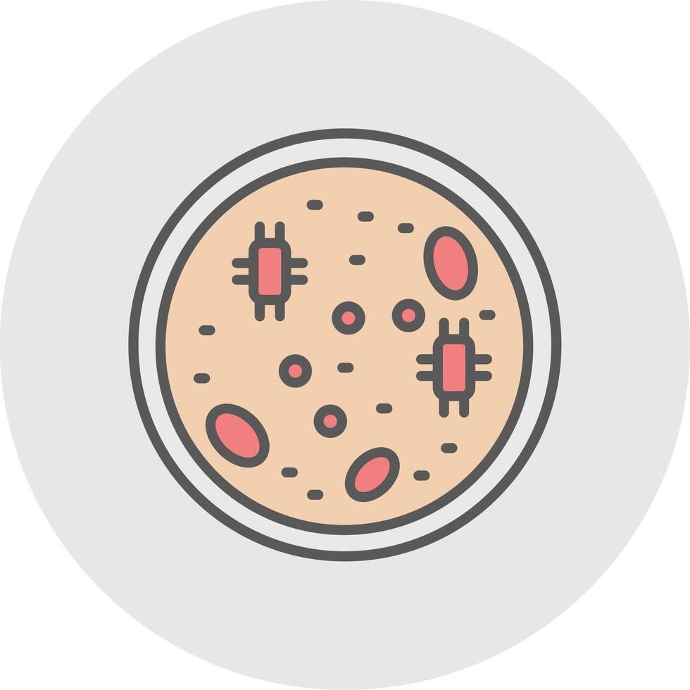 Petri Dish Line Filled Light Icon vector