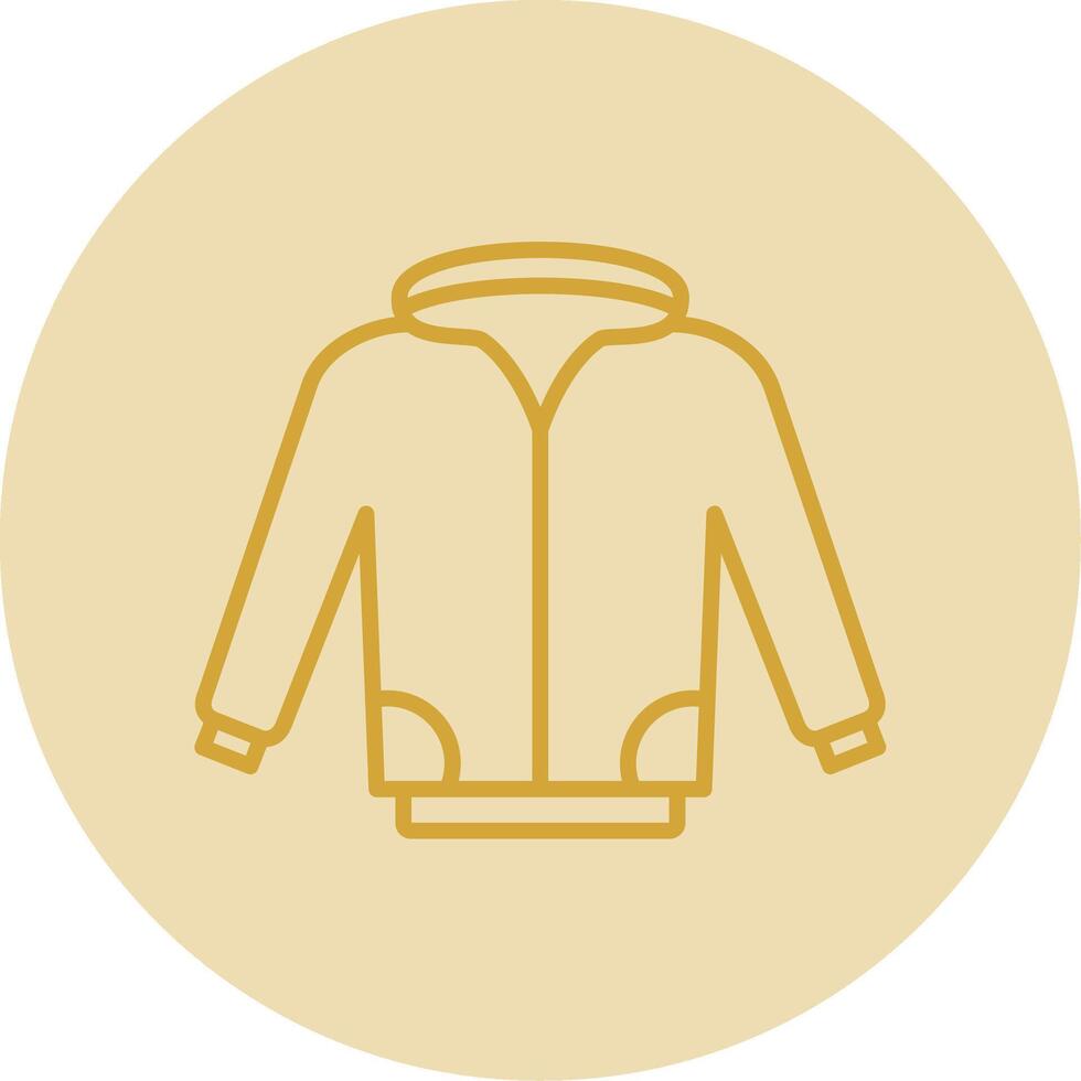 chaqueta línea amarillo circulo icono vector