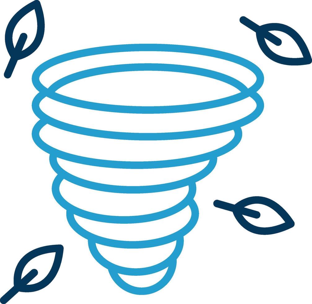 Tornado Line Blue Two Color Icon vector