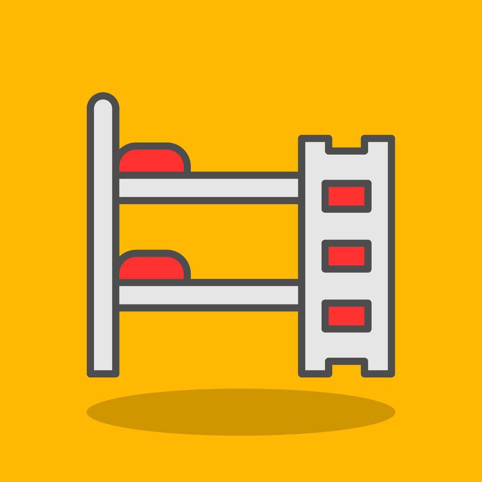 Bunk Bed Filled Shadow Icon vector