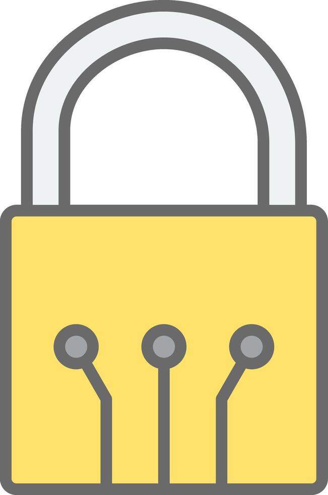 Padlock Line Filled Light Icon vector