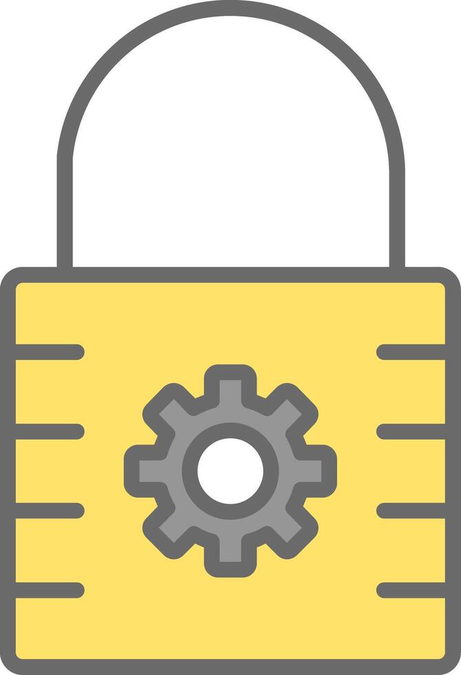 Lock Line Filled Light Icon vector