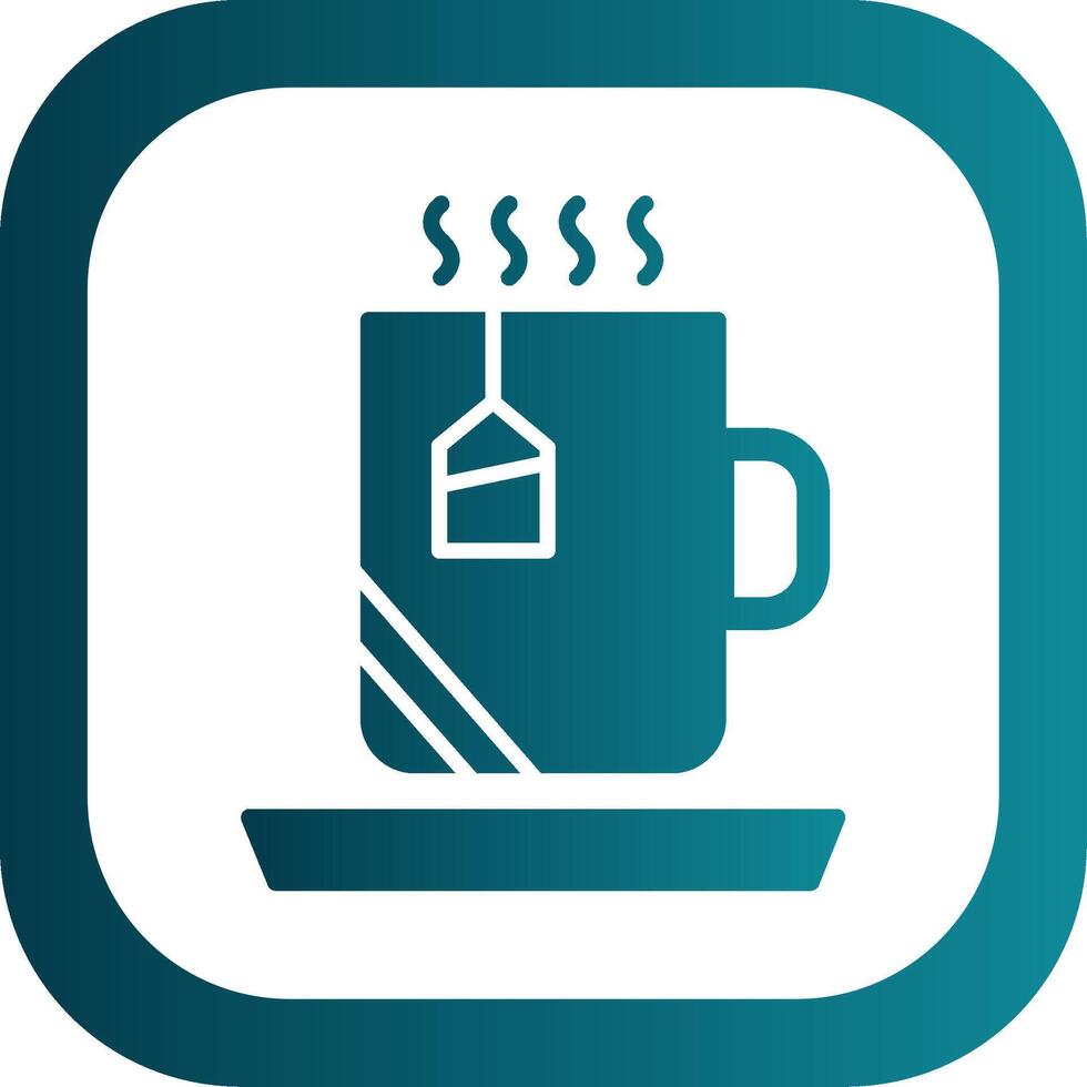 Hot Tea Glyph Gradient Corner Icon vector
