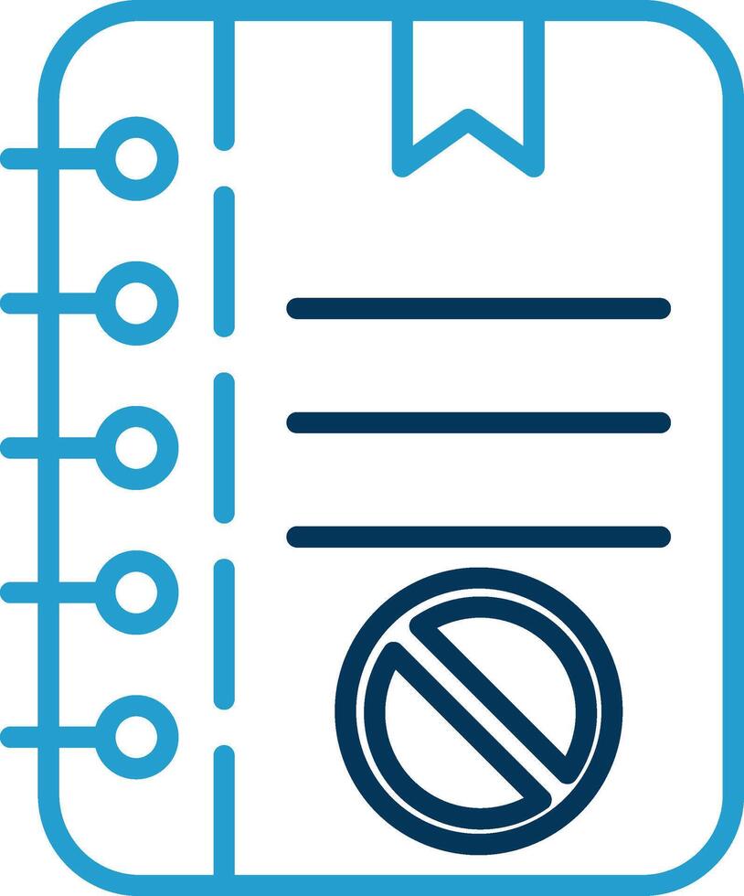 Notes Line Blue Two Color Icon vector