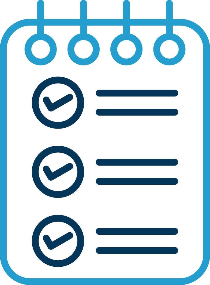 Check List Line Blue Two Color Icon vector