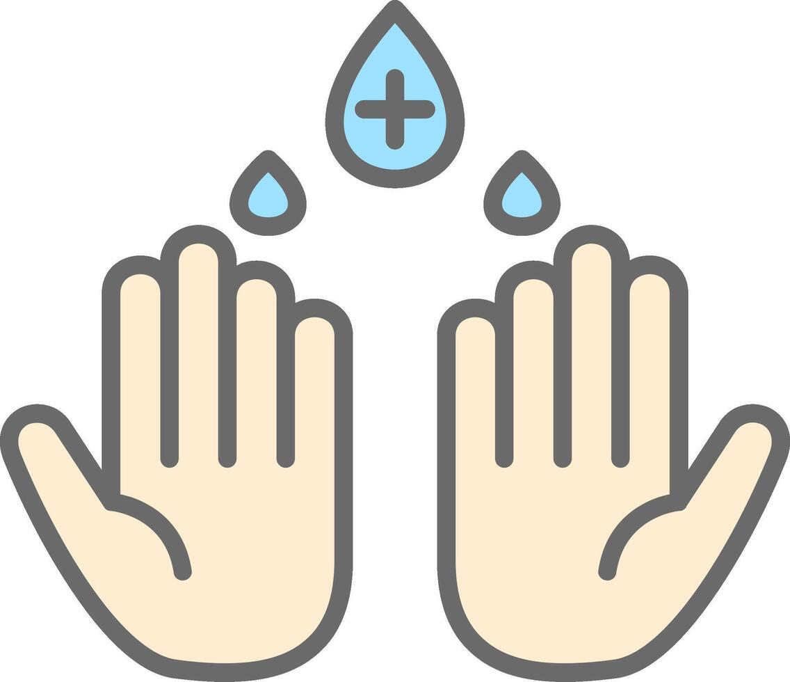 Hand Wash Line Filled Light Icon vector