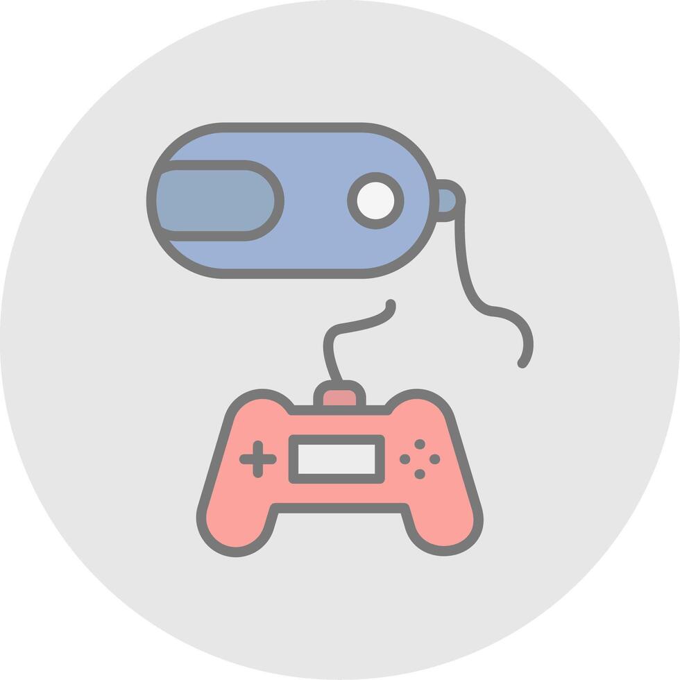 Vr Game Line Filled Light Icon vector