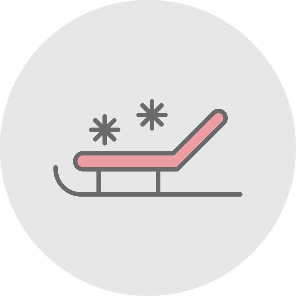 Sled Line Filled Light Icon vector