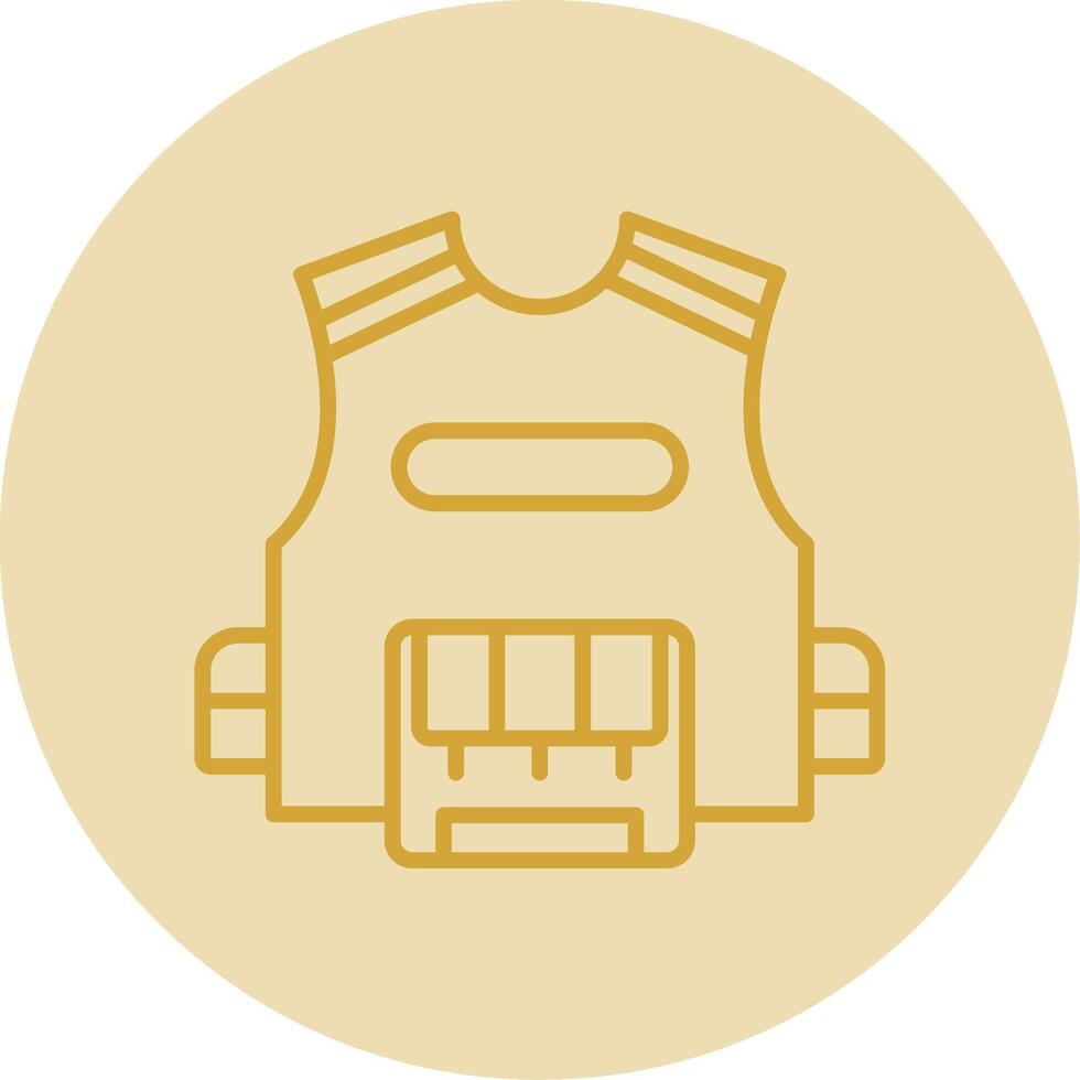 Vest Line Yellow Circle Icon vector
