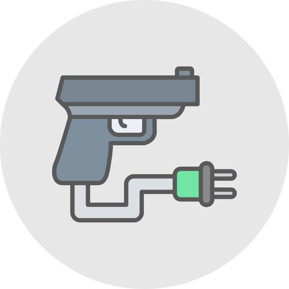 Gun Line Filled Light Icon vector