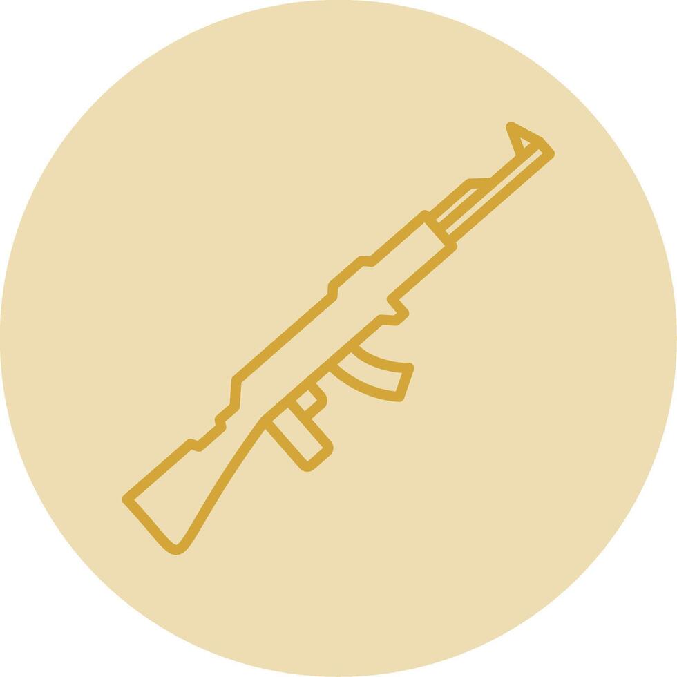 Gun Line Yellow Circle Icon vector