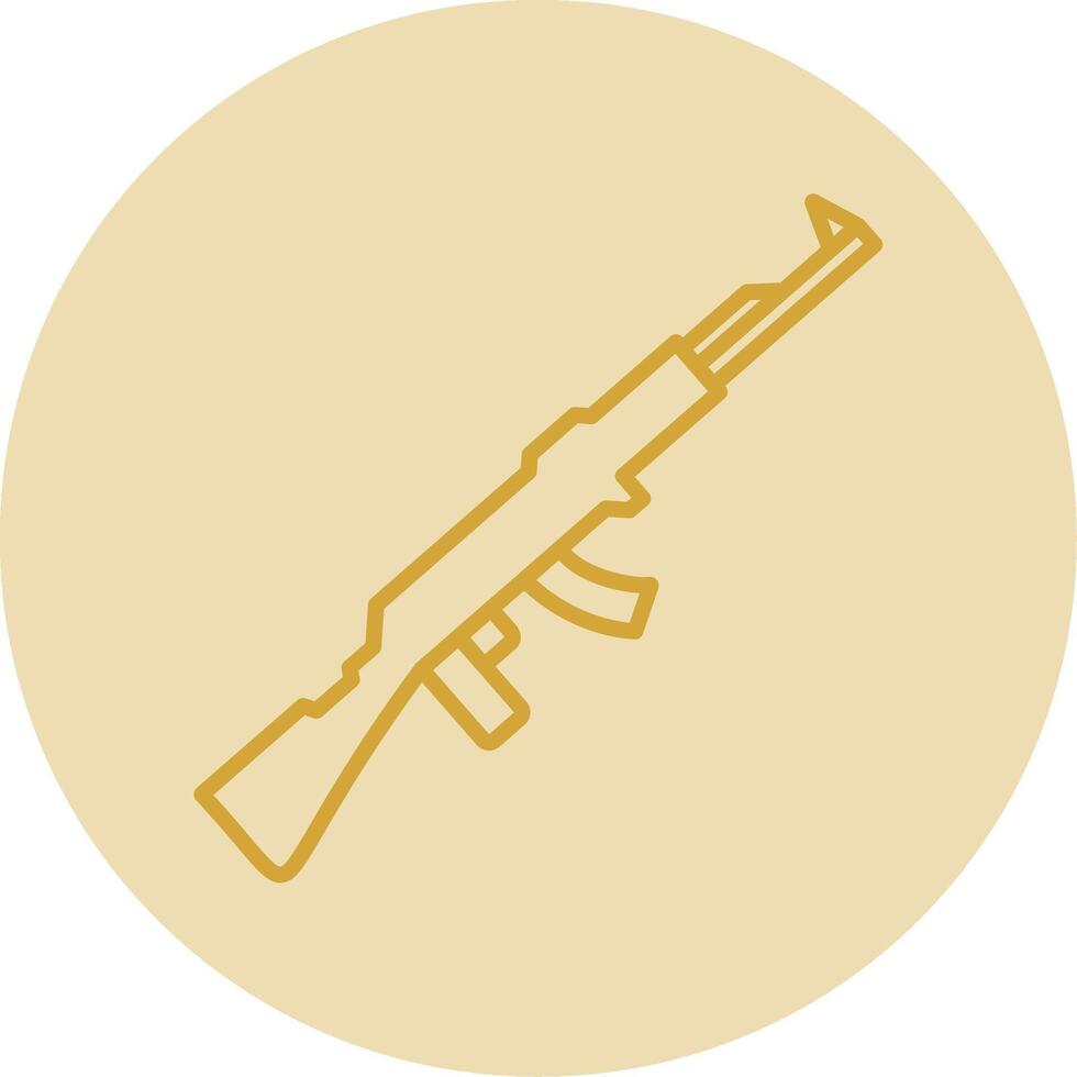 pistola línea amarillo circulo icono vector