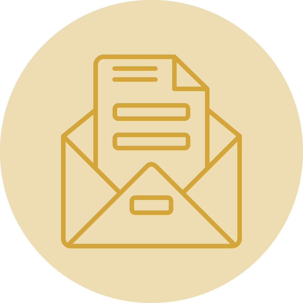 Envelope Line Yellow Circle Icon vector