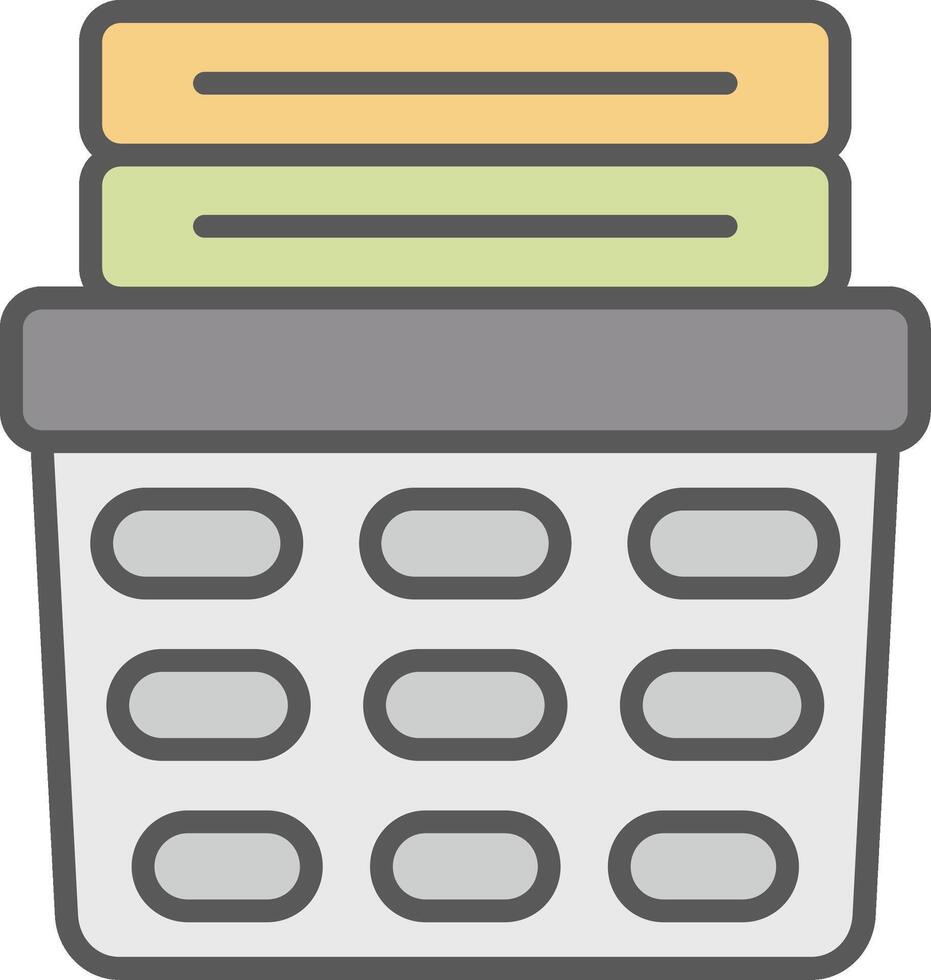 Laundry Basket Line Filled Light Icon vector