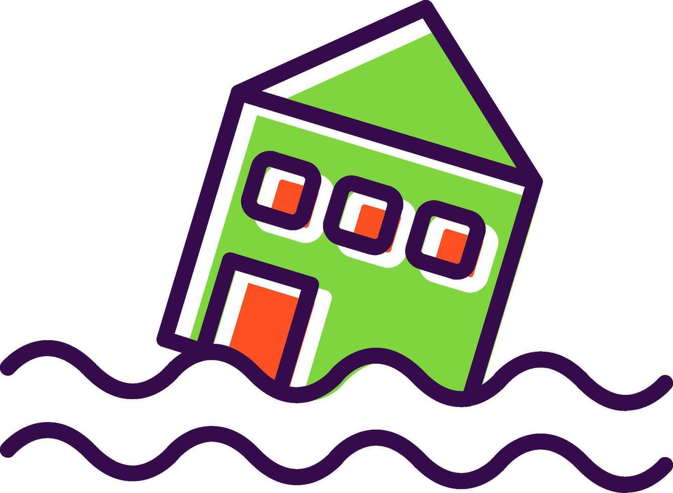 Flood filled Design Icon vector