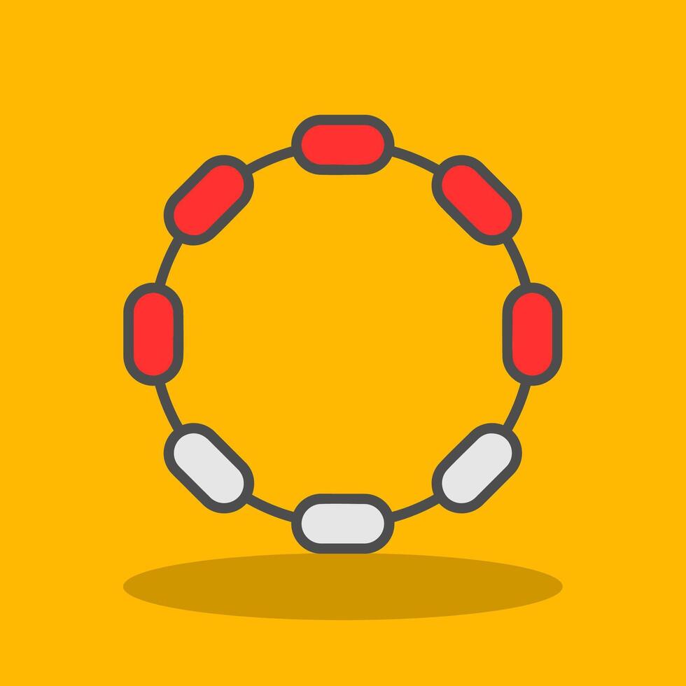 Chain Filled Shadow Icon vector