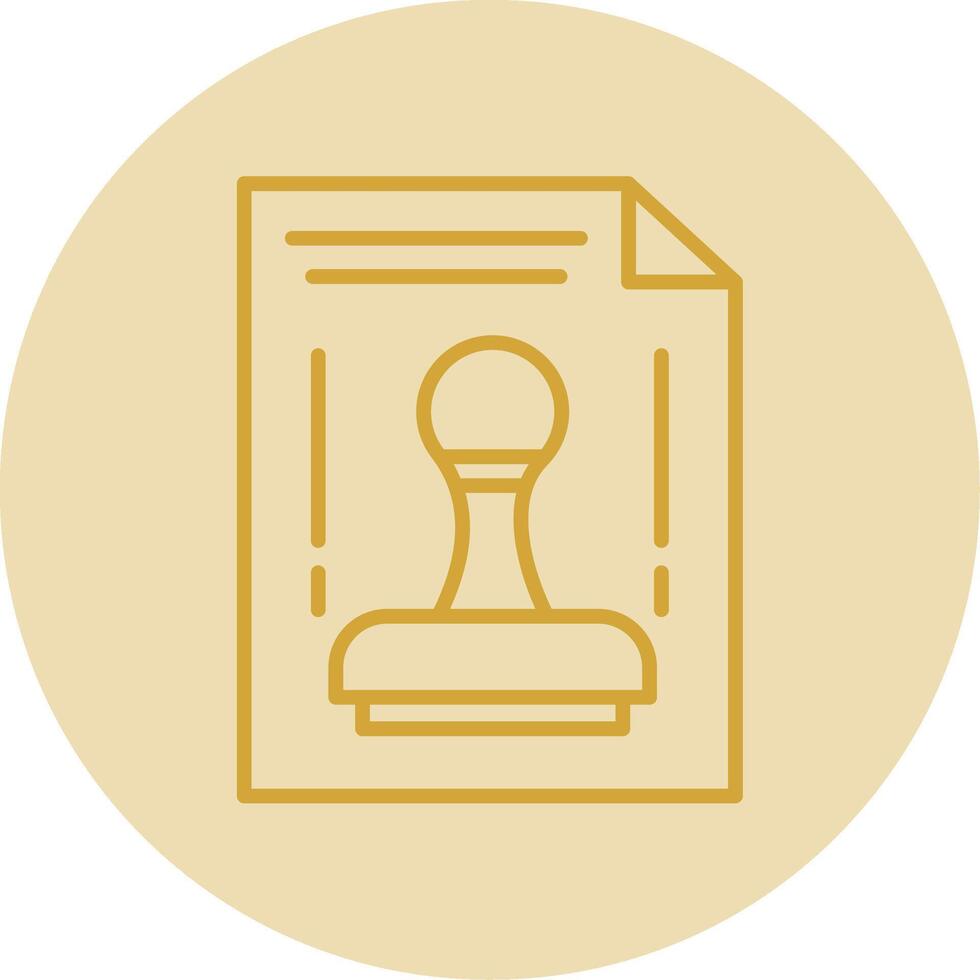 Stamp Tool Line Yellow Circle Icon vector