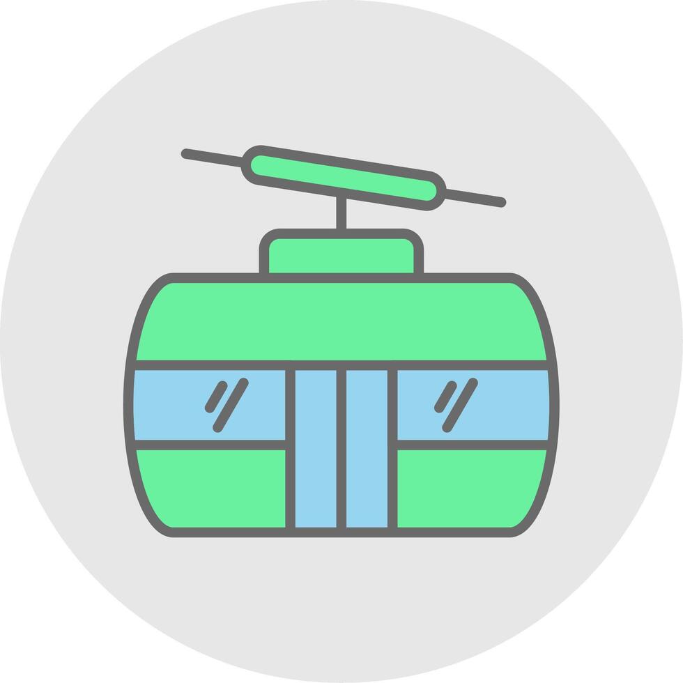 Cableway Line Filled Light Icon vector