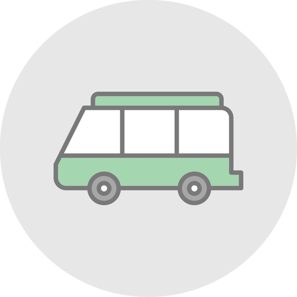 Minibus Line Filled Light Icon vector