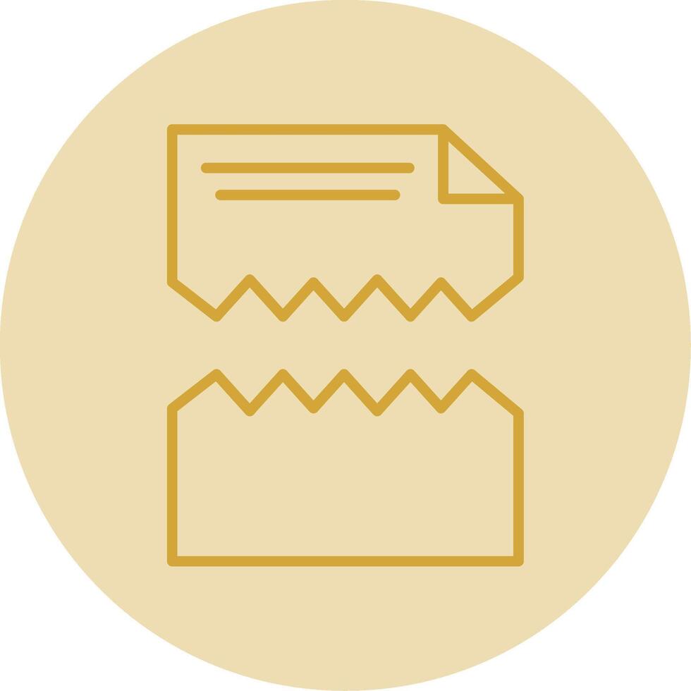 Ripped Line Yellow Circle Icon vector