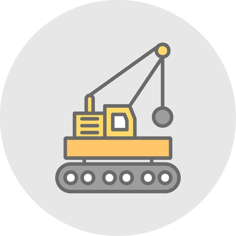 Wrecking Ball Line Filled Light Icon vector
