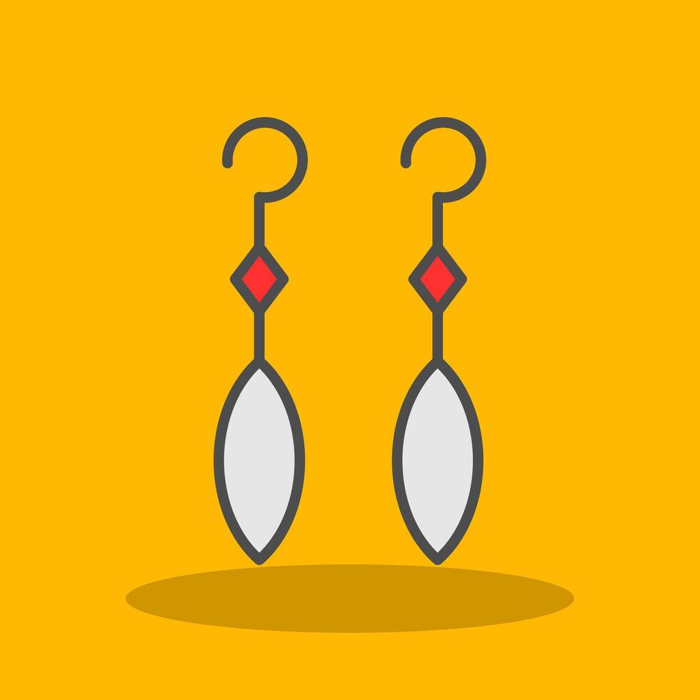 Earring Filled Shadow Icon vector