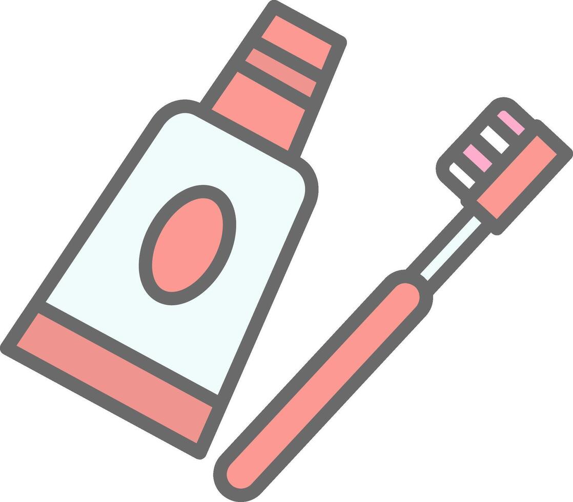 Toothpaste Line Filled Light Icon vector