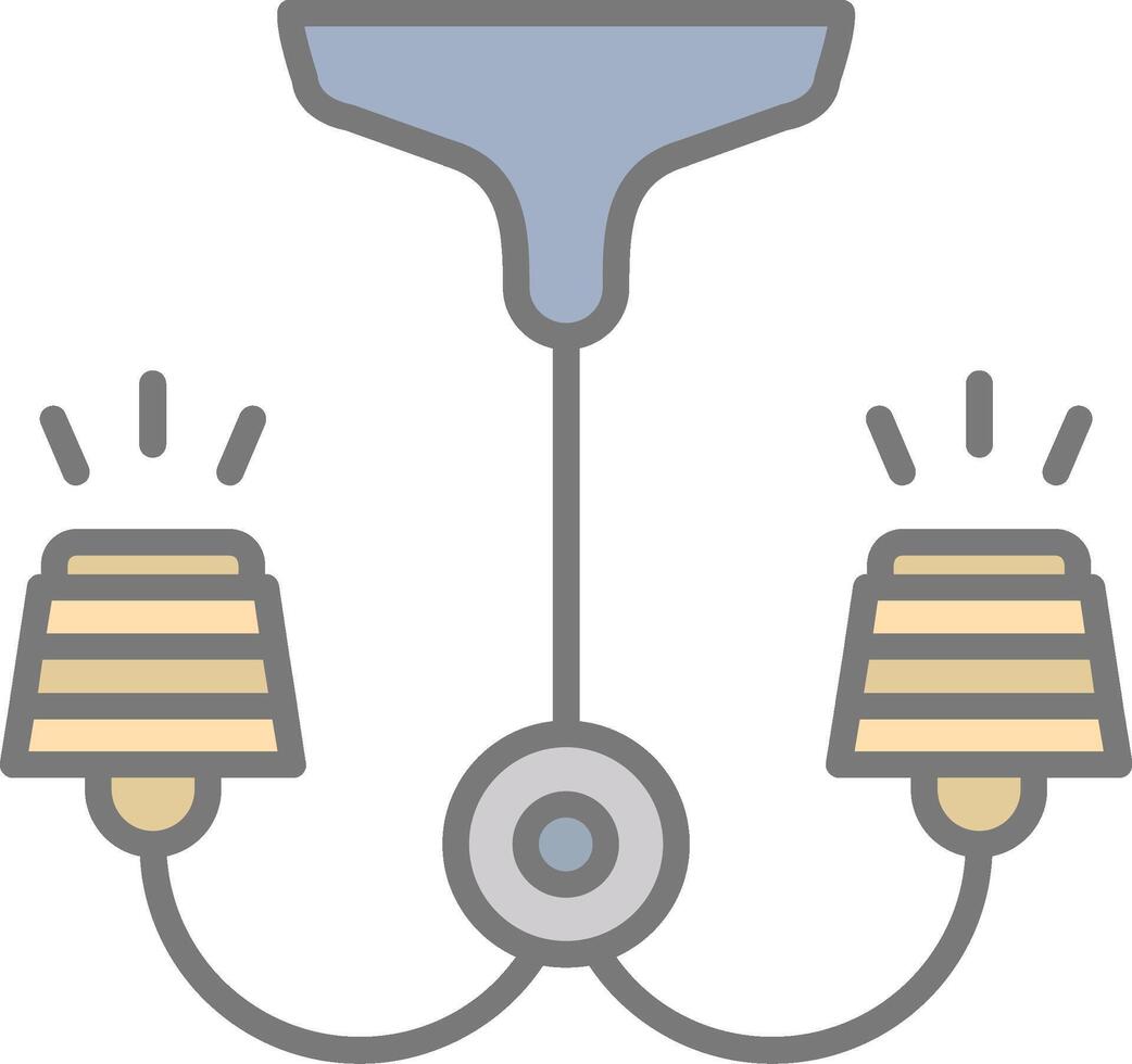 Lamp Line Filled Light Icon vector