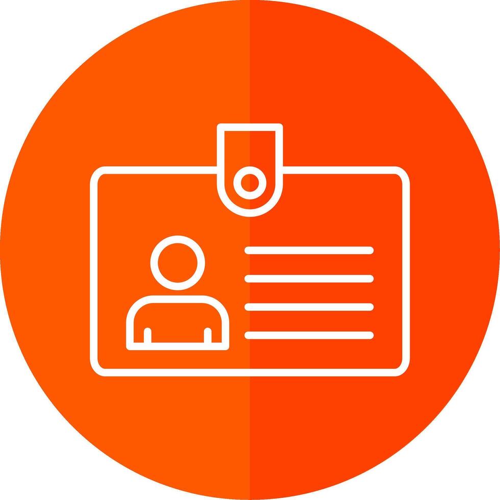 Id Card Line Red Circle Icon vector