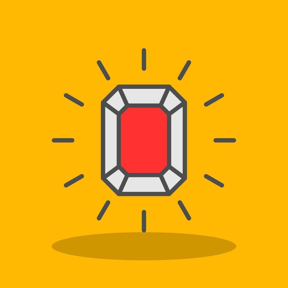 Gem Filled Shadow Icon vector