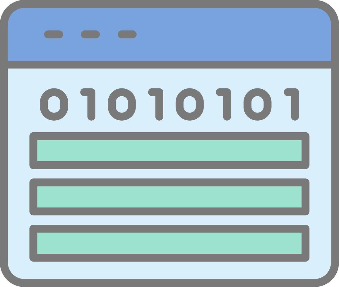 web programación línea lleno ligero icono vector