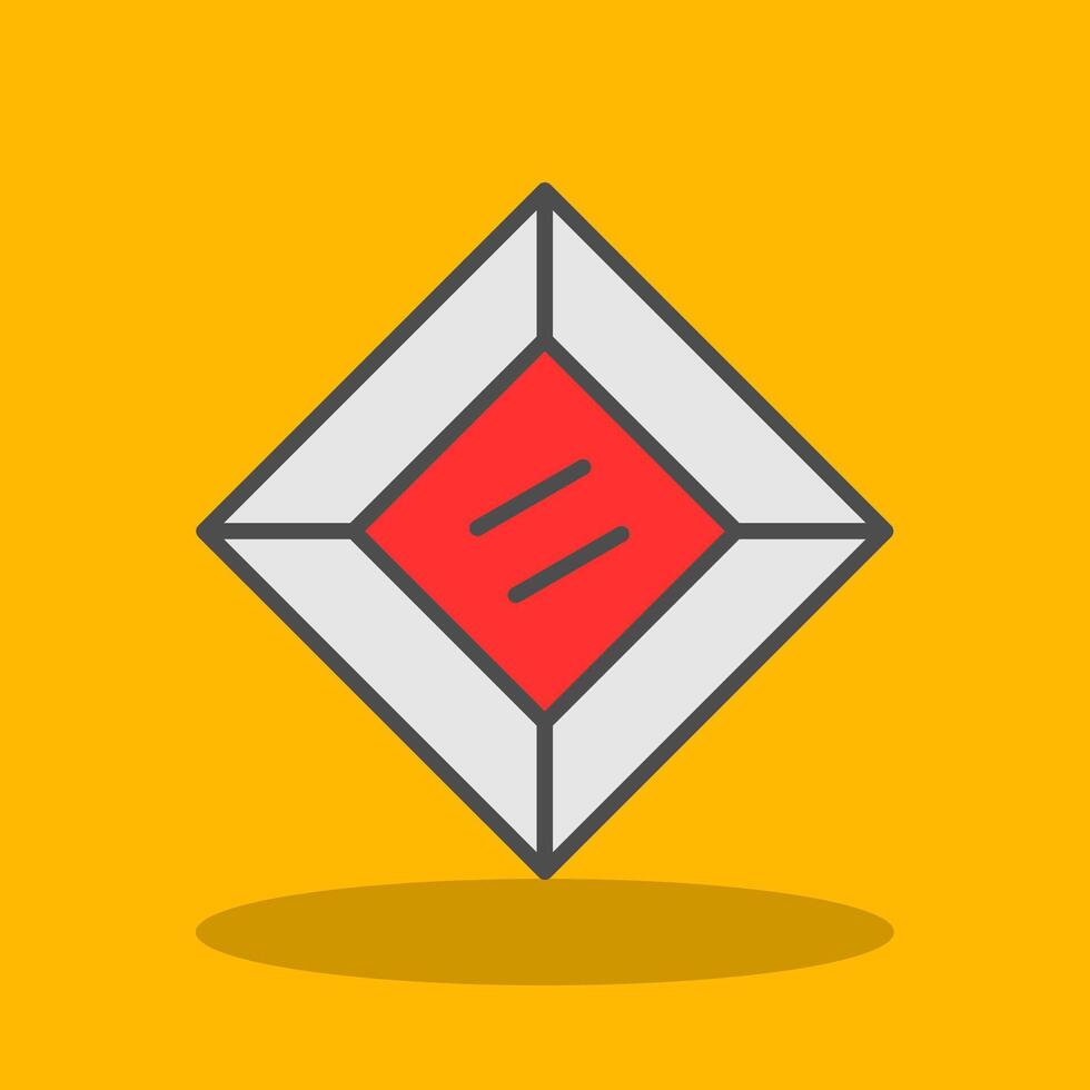 Gem Filled Shadow Icon vector
