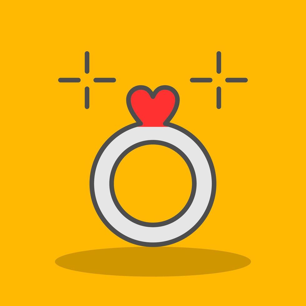 Wedding Ring Filled Shadow Icon vector
