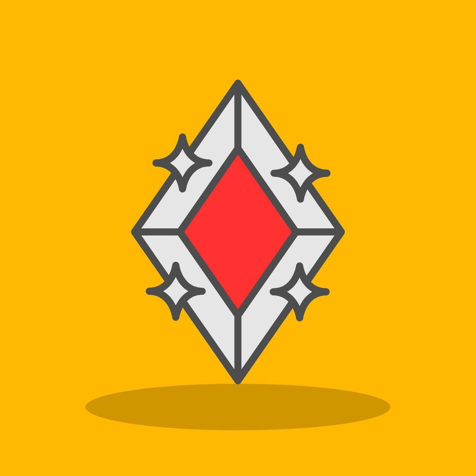 Diamond Filled Shadow Icon vector