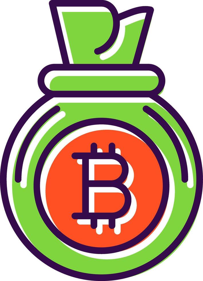 bitcoin bolso lleno diseño icono vector