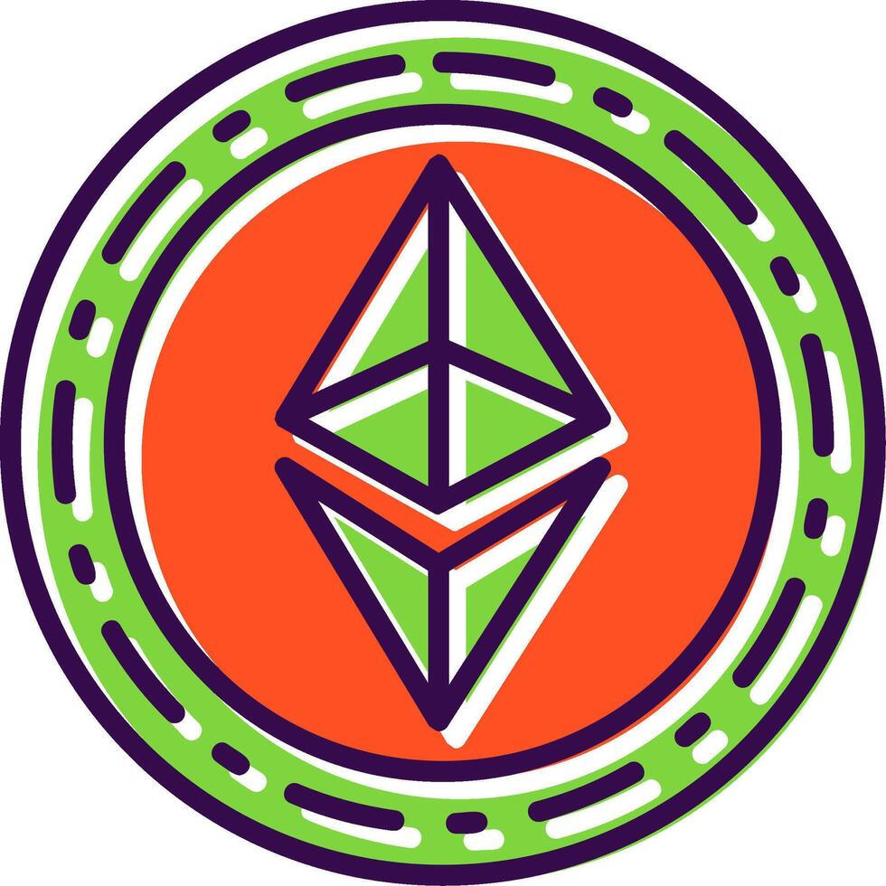 Ethereum Coin filled Design Icon vector