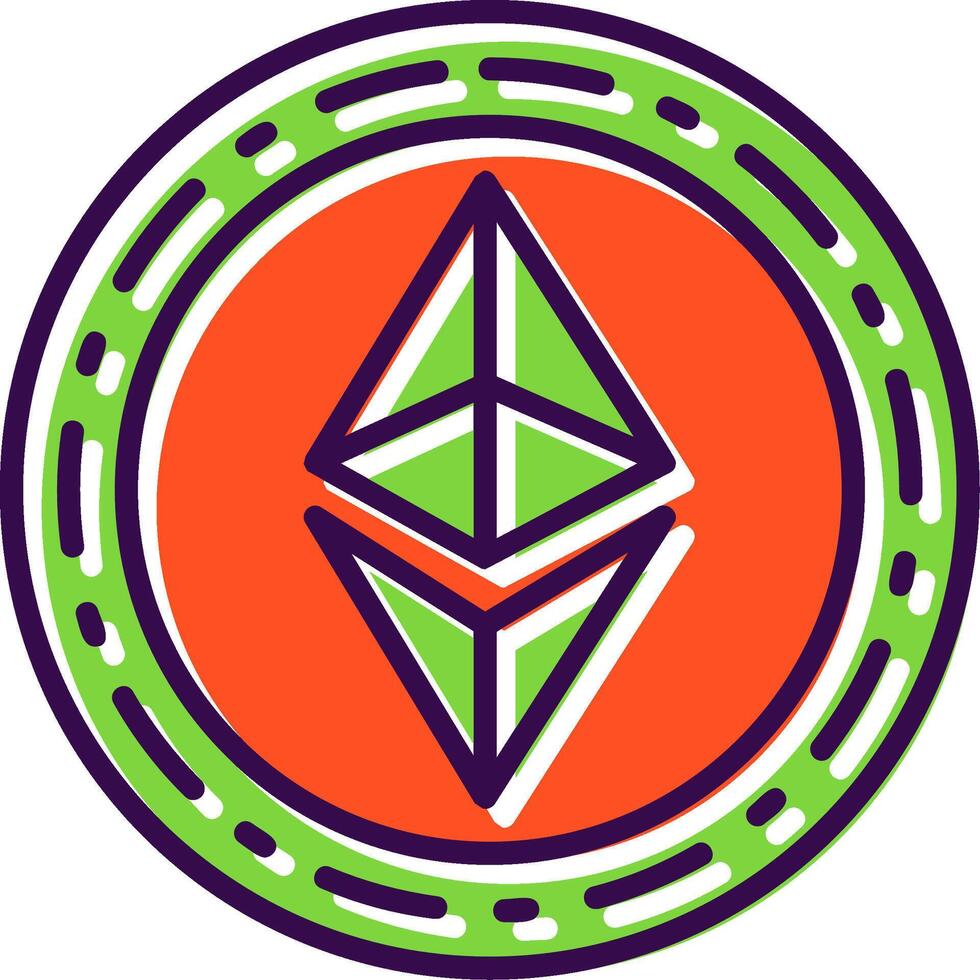 ethereum moneda lleno diseño icono vector