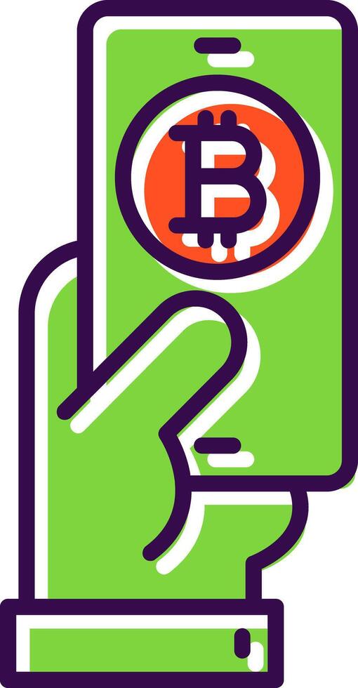 Pay Bitcoin filled Design Icon vector